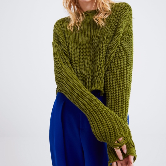 Zara Sweaters Zara Cable Knit Sweater With Rips Boho Chic Poshmark